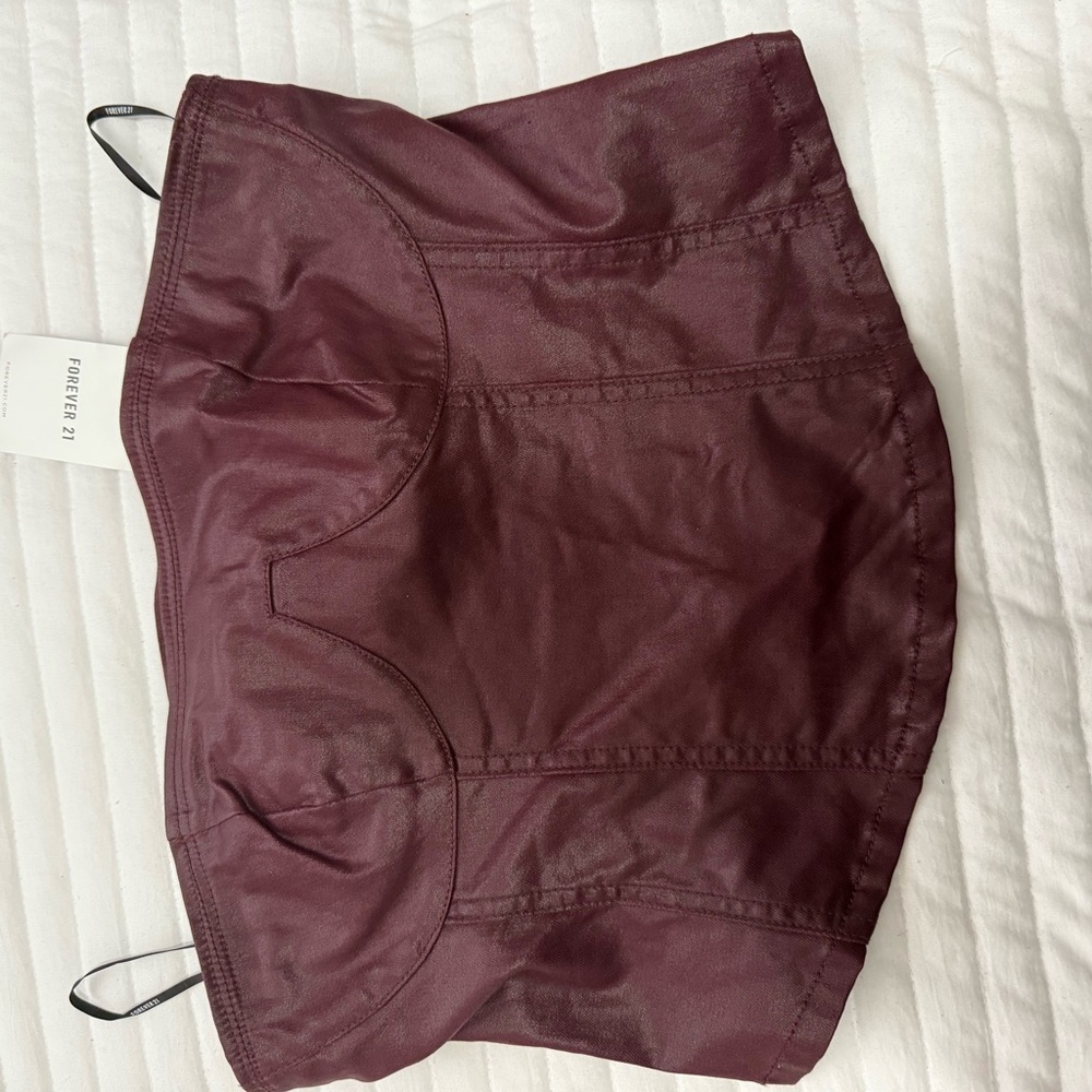 Forever 21 burgundy crop top